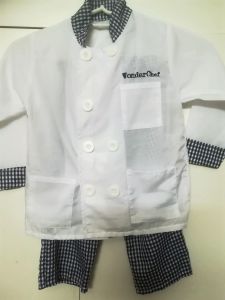 Kids Costumes to Hire - Wonder chef checked top, pants, mitten